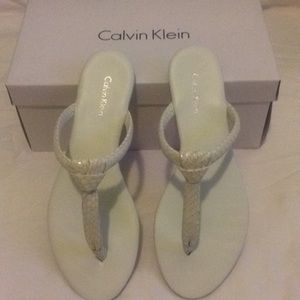 White Calvin Klein Sandals - size 8.5
